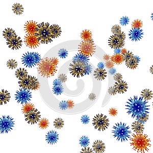 Set of viruses of different shapes