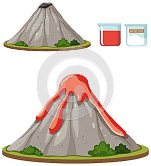 Set of volcano science experiment