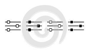 Set of Volume mixer icon, filter sound symbol button, switch sign vector illustration