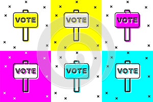 Set Vote icon isolated on color background. Vector