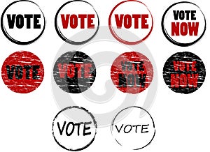 Set of vote stamps