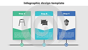 Set Walker, Pillow and Grandmother. Business infographic template. Vector