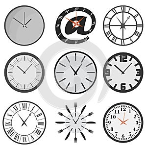Set of wall clocks