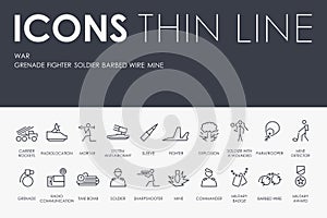 WAR Thin Line Icons