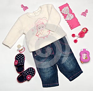 Set of warm baby clothing