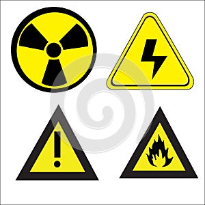 Set of Warning danger Signs
