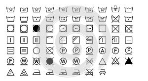 Set of washing instructions icons