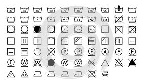 Set of washing instructions icons photo