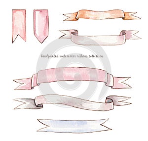 Set of watecolor ribbon clipart