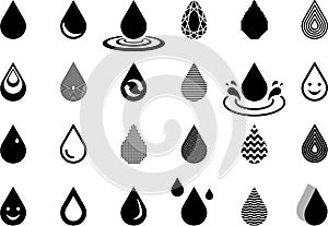 Set of water drop icons photo