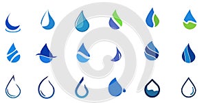 Set of Water drop logo design