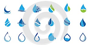 Set of Water drop logo design