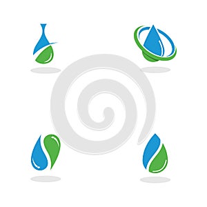 set of water drop logo and symbol design vector.