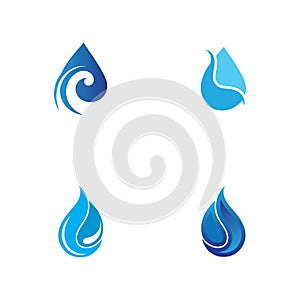 set of Water drop Logo Template vector illustration design