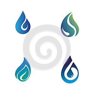 set of Water drop Logo Template vector illustration design