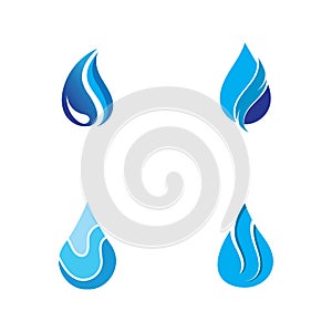 set of Water drop Logo Template vector illustration design