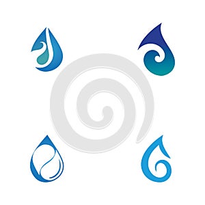 set of Water drop Logo Template vector illustration design