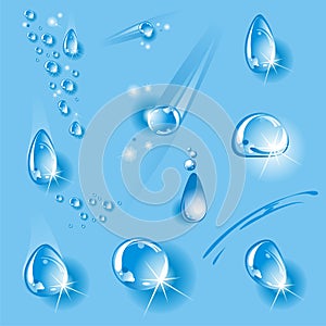 Set of water drops. photo