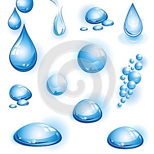 Set of water drops.