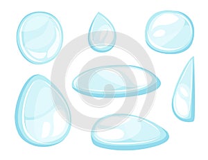 Set water drops illustration isolated on white