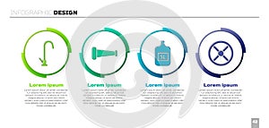 Set Water tap, Industry metallic pipe, Big bottle with clean water and Industry valve. Business infographic template