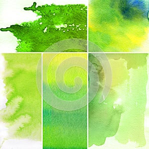 Set of watercolor abstract backgrounds