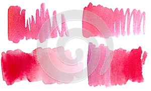 Set of watercolor brush stroke, stain, splatter. Isolated real aquarelle stains for your design. watercolor texture hand