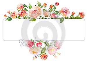 Set of Watercolor floral composition