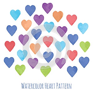 Set of watercolor hearts
