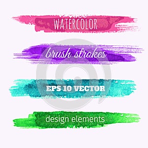 Set of watercolor paint texture banners