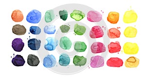 Set of watercolor spots, watercolor palette