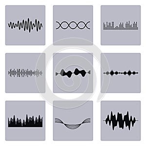 Set of waves graphics