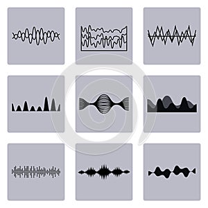 Set of waves graphics