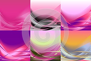 Set of wavy banners horizontal colorful vector