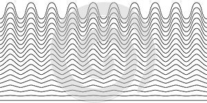A set of wavy zigzag horizontal wiggly lines