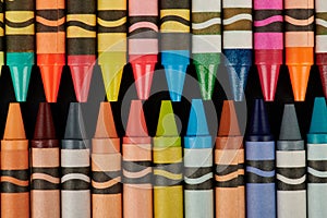 Set of wax colorful crayons