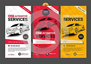 A Set of web Automotive services banners collection layouts.