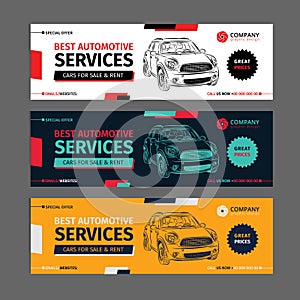 A Set of web Automotive services banners collection layouts. photo