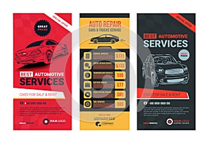 A Set of web Automotive services banners collection layouts. photo