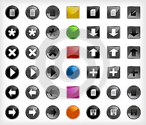 Set web buttons with icons. Vector