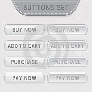Set of web buttons. Menu interface icons for internet shop
