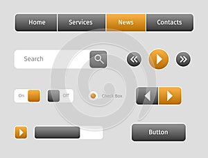set of web buttons with outlines