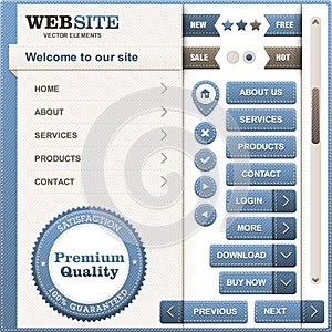 Set of web design elements