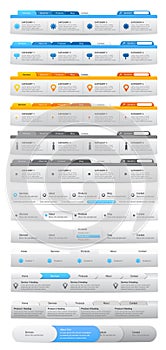 Set of web design elements