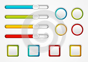 Set of web design elements