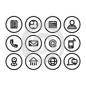 Set of Web icon set,Business card contact information icon.