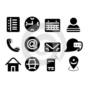 Set of Web icon set,Business card contact information icon.