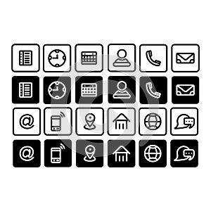 Set of Web icon set,Business card contact information icon.