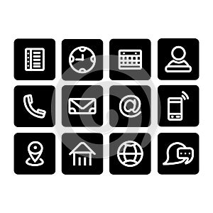 Set of Web icon set,Business card contact information icon.