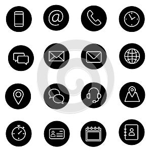 Set of web icon vector. Contact us illustration sign collection.